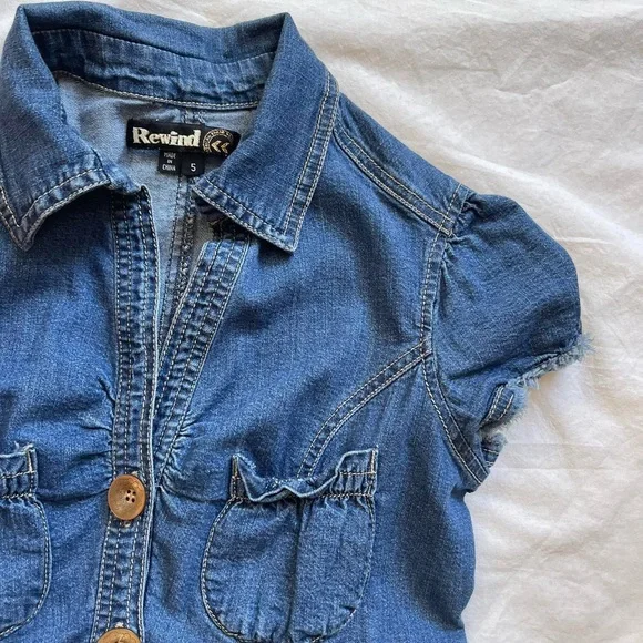 Rewind denim mini dress - Picture 3 of 6